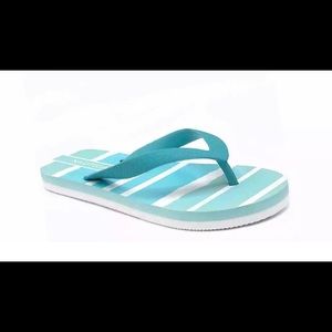 Nautica Flip Flops - Turquoise/white - Women 7